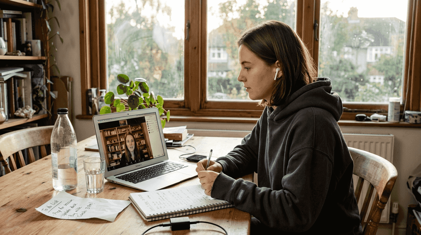 Hybrid virtual coaching from home dining table