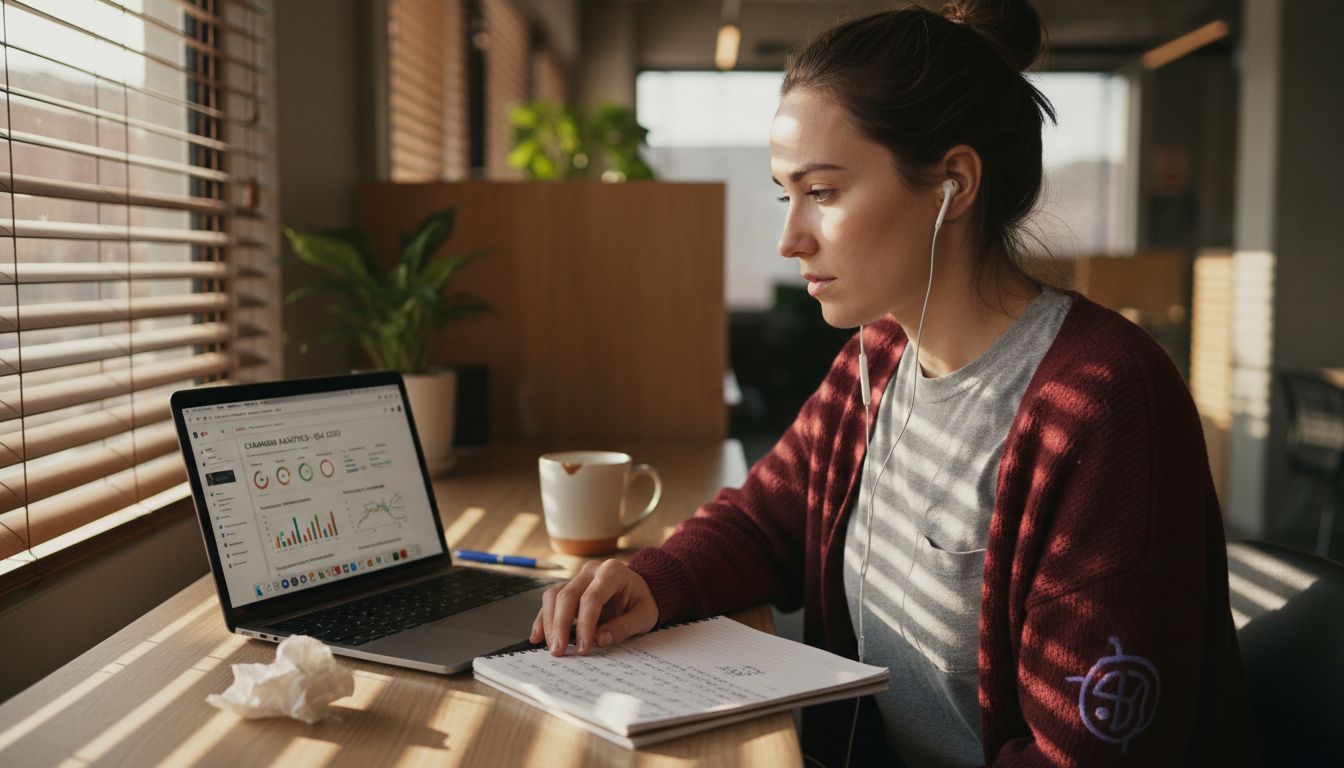 Marketer reviewing campaign analytics in HubSpot