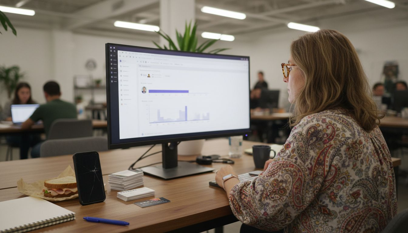 Woman managing CRM for LinkedIn outreach