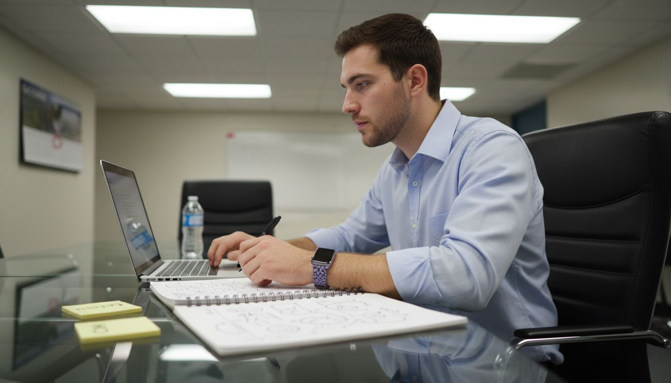 Marketer updating CRM with LinkedIn data