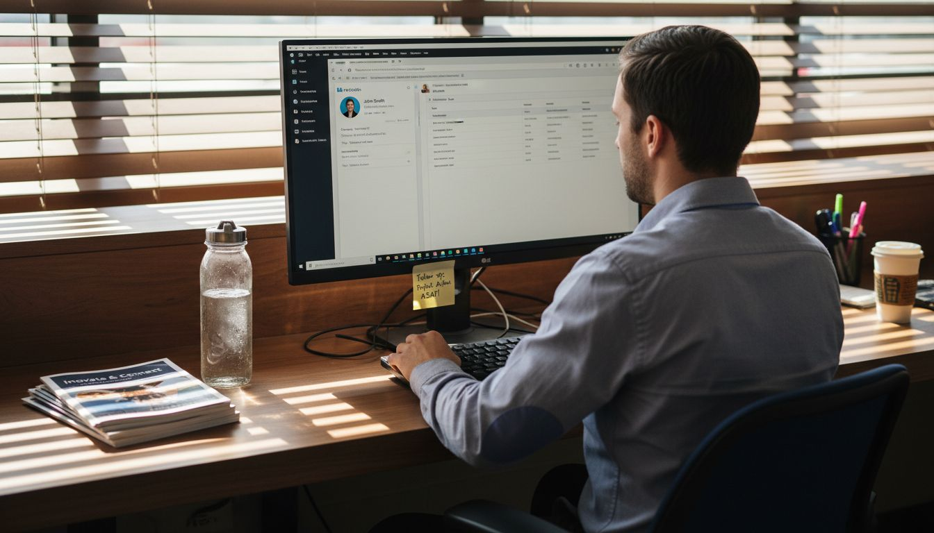 Sales associate managing LinkedIn CRM leads