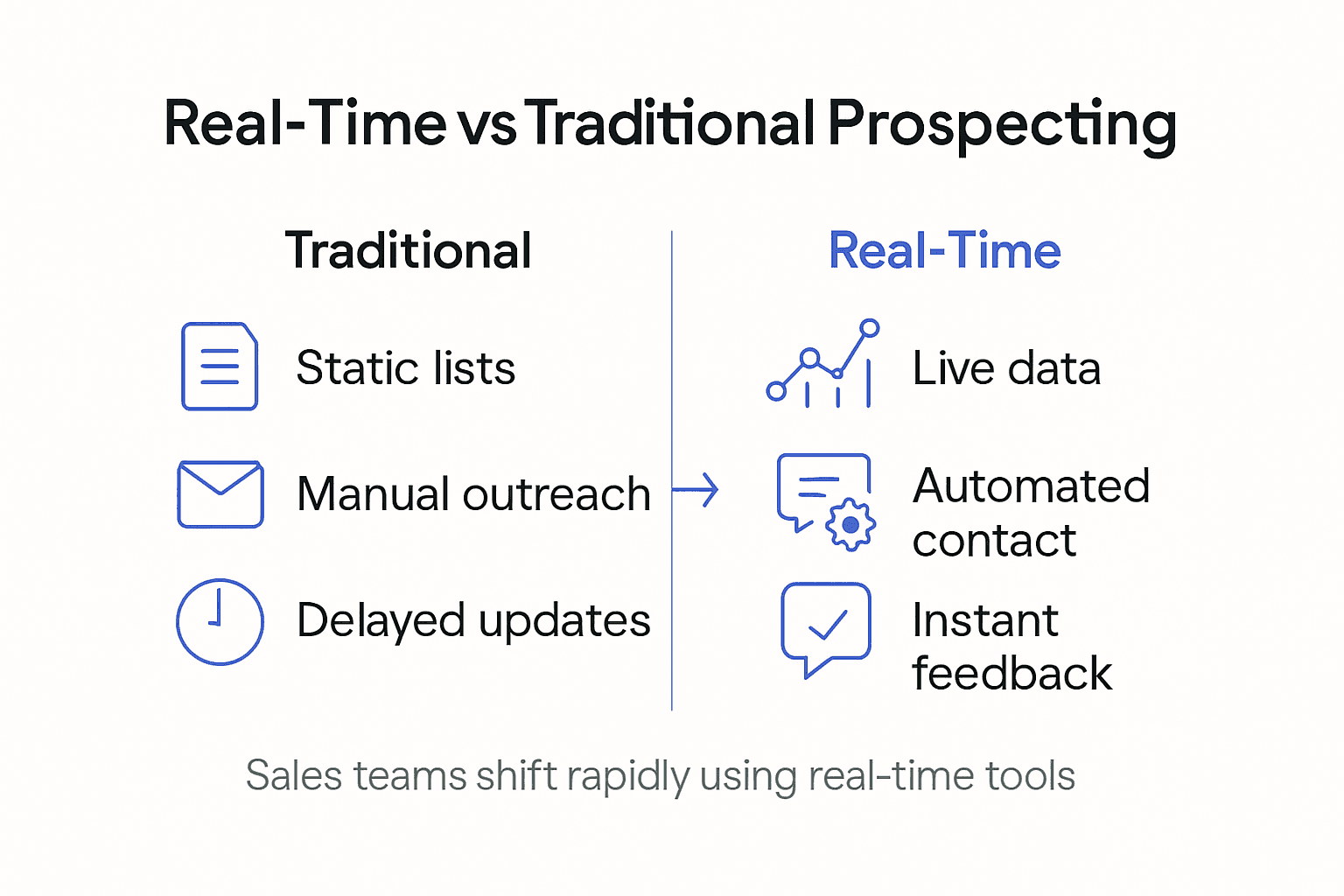 Infographic contrasting prospecting methods