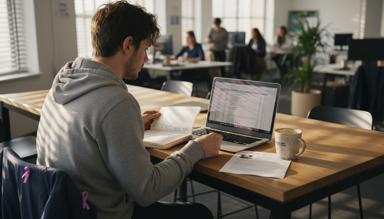 Marketing analyst examining LinkedIn CSV export