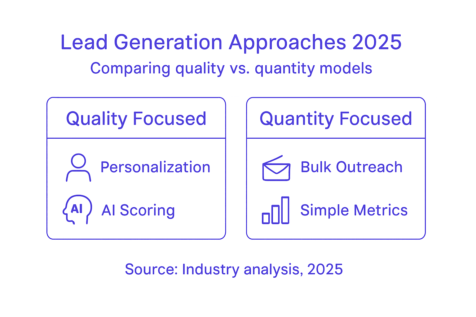 Infographic comparing lead generation approaches