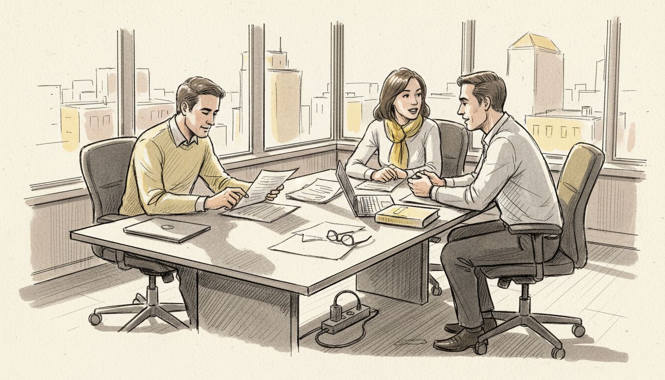 Business team meeting on information security