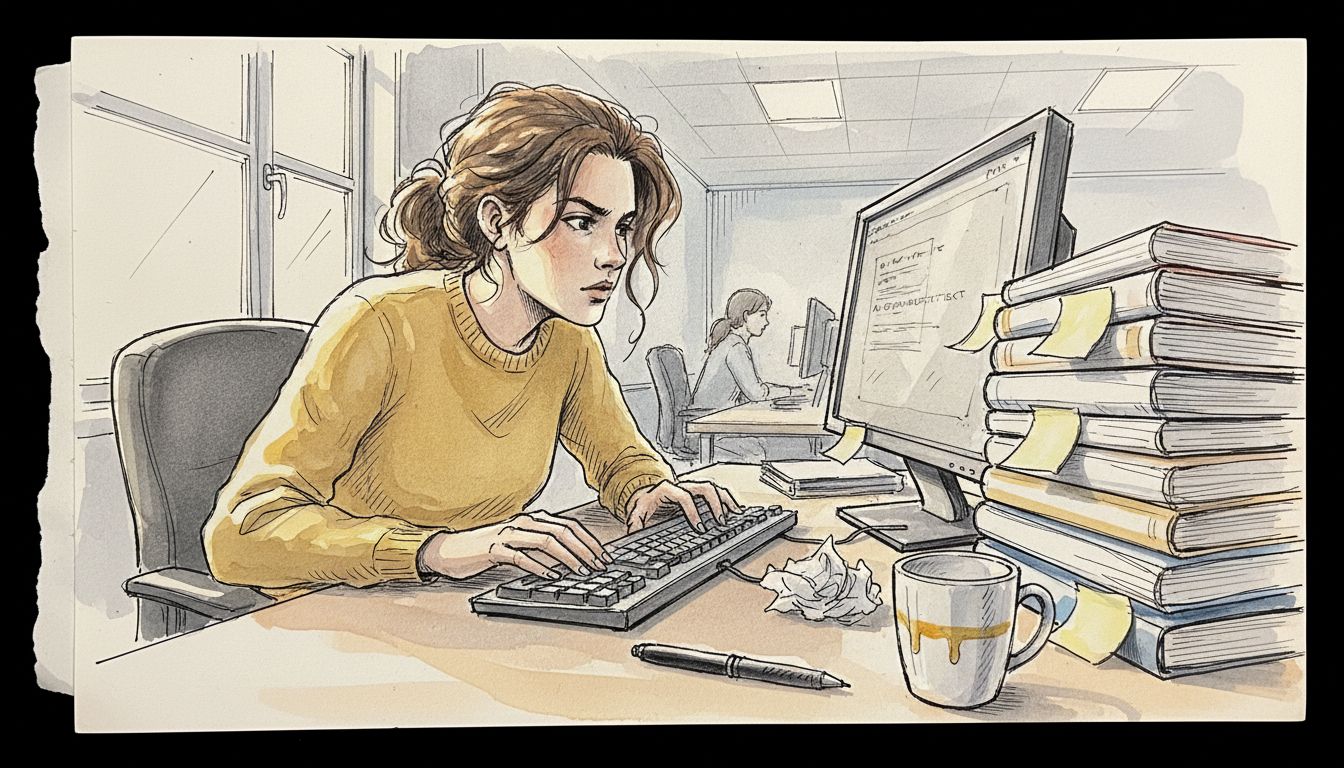 Language specialist reviewing AI translation output