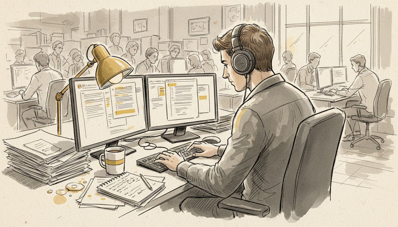 Translator reviews AI-generated documents