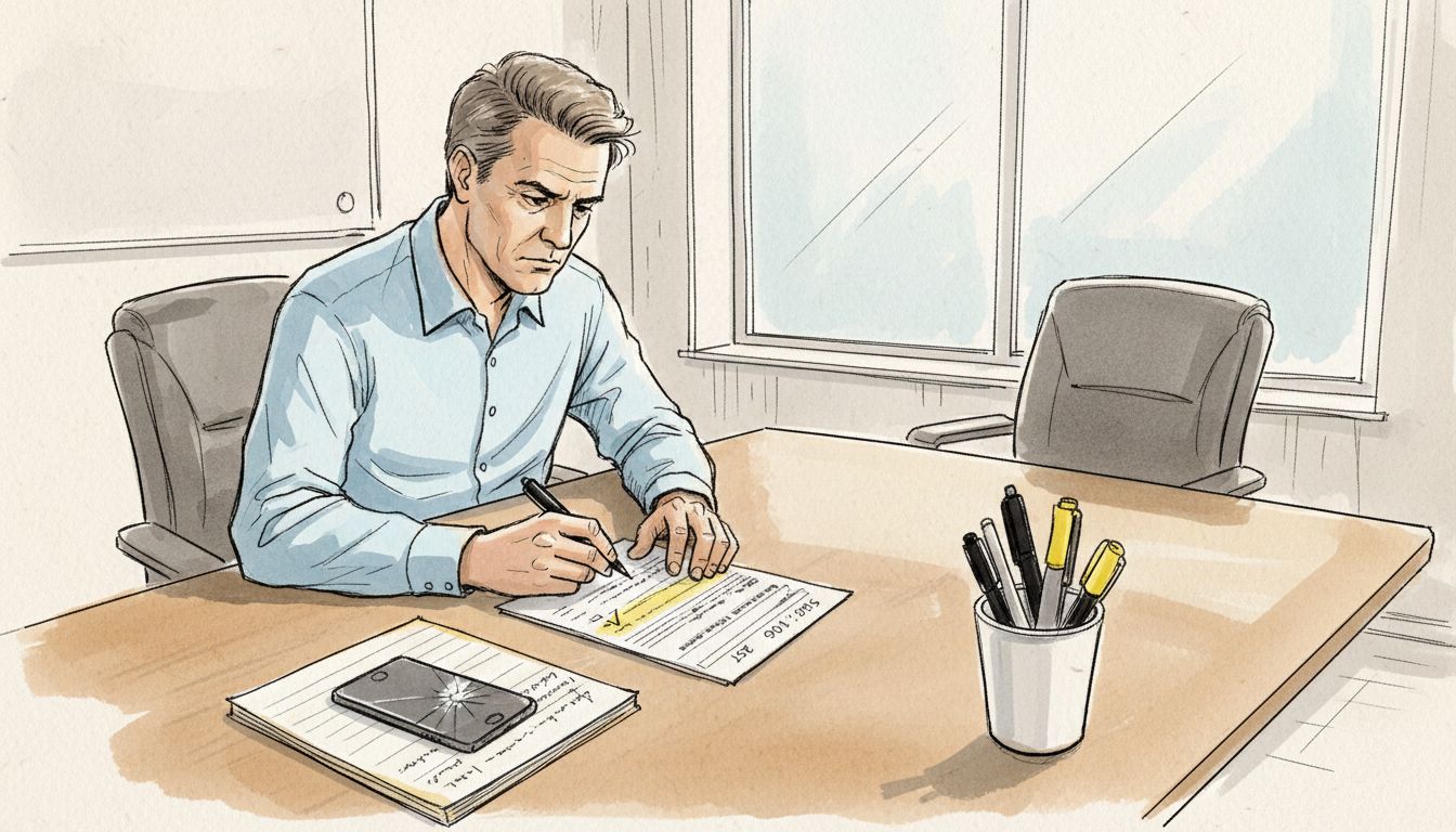 Man reviewing ISO checklist for translation