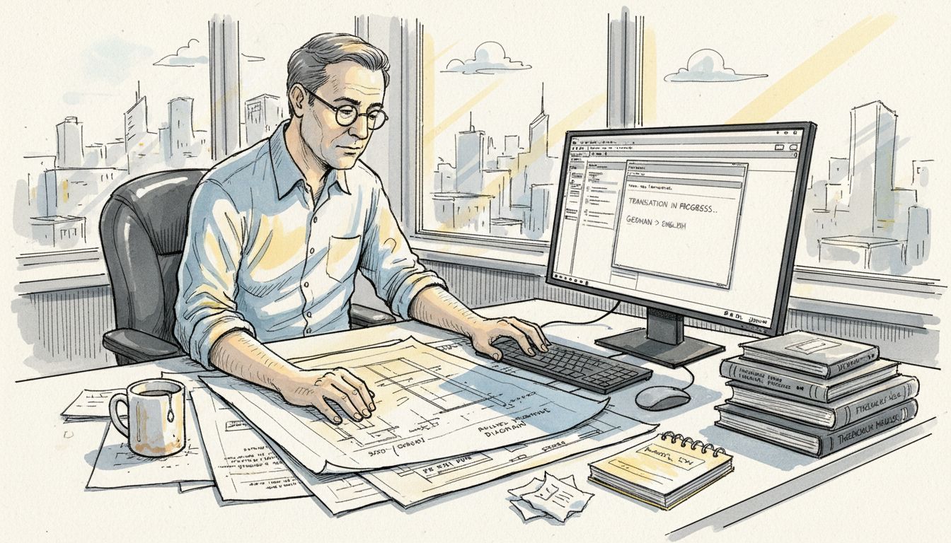 Technical translator at work in office