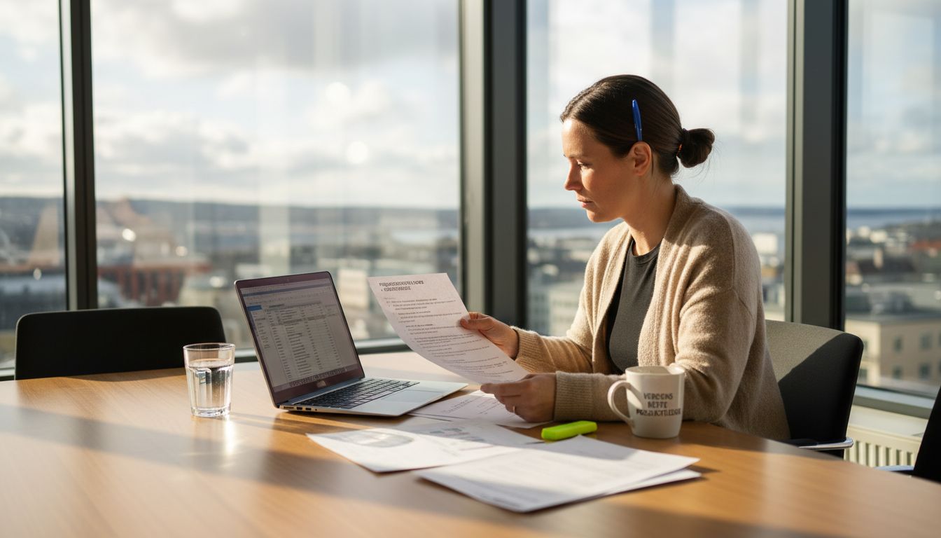 Prosjektleder går gjennom sjekkliste for oversettelse