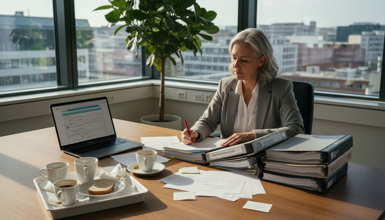 Prosjektleder for oversettelse som går gjennom dokumentene