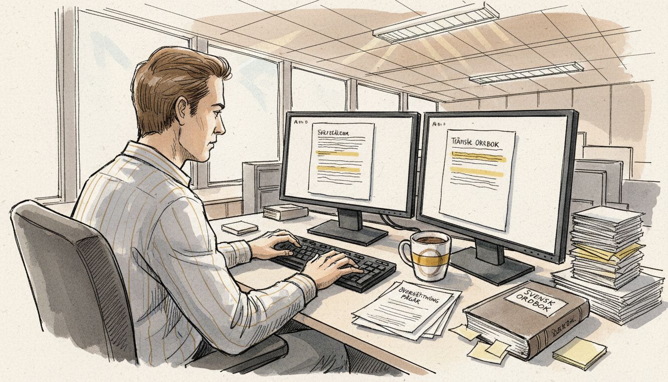 Översättare granskar och jämför AI-genererade översättningar