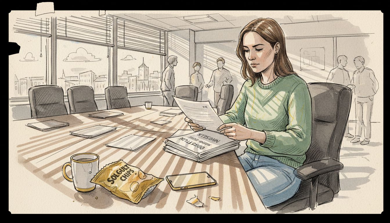 Redaktør sitter ved pulten og går gjennom oversatte dokumenter