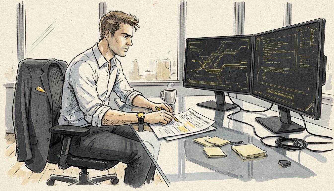 Security specialist checking translation compliance report