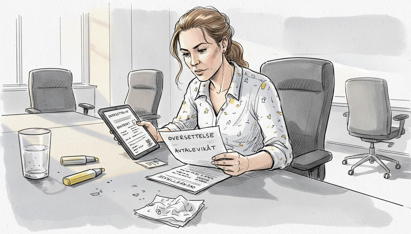 Fagperson kvalitetssikrer maskinoversatt tekst