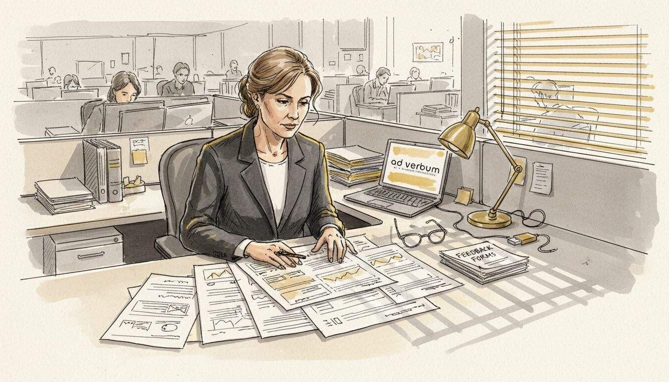 Compliance worker examining translation workflow