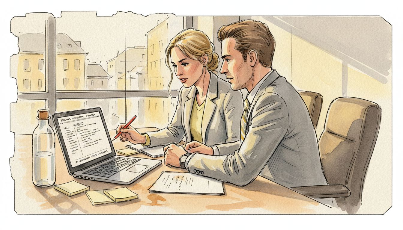 To oversættere arbejder sammen om at udvikle et AI-baseret workflow