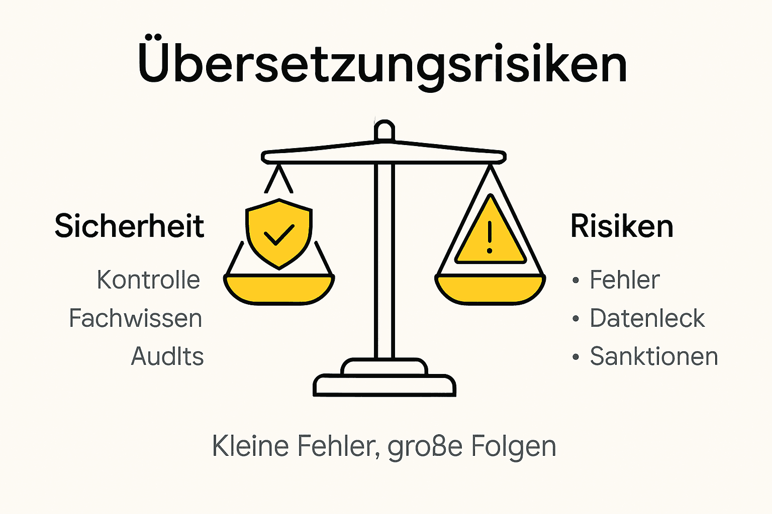 Grafik: Welche Risiken bestehen bei Übersetzungen und wie lässt sich die Sicherheit gewährleisten?