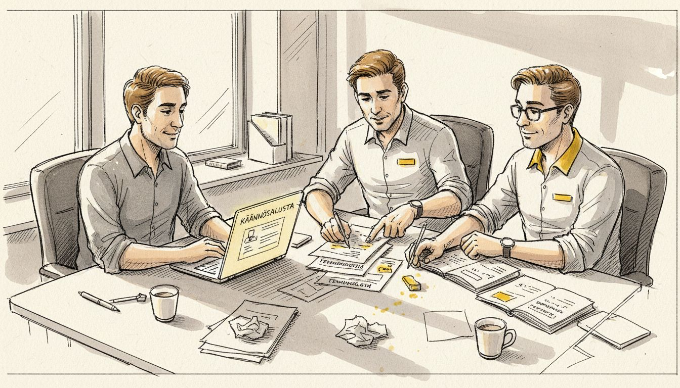 Tiimi hyödyntää sekä tekoälyä että ihmiskääntäjien osaamista