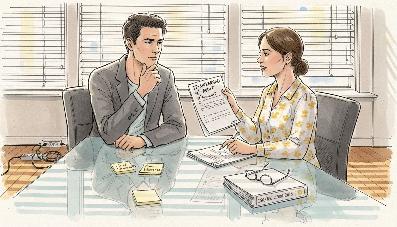 Teamet gennemgår de konkrete skridt til at implementere ISO 27001