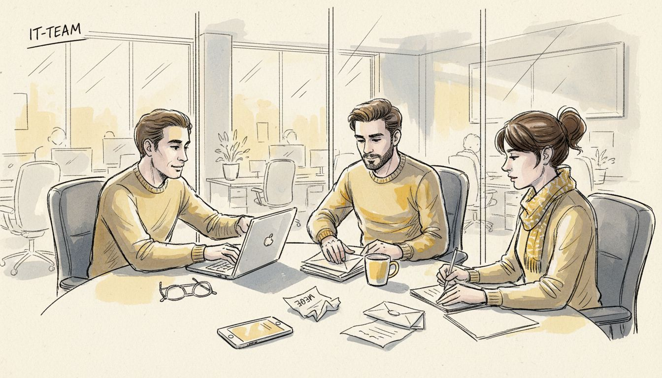 IT-afdelingen gennemgår sikkerhedsprocedurer for data