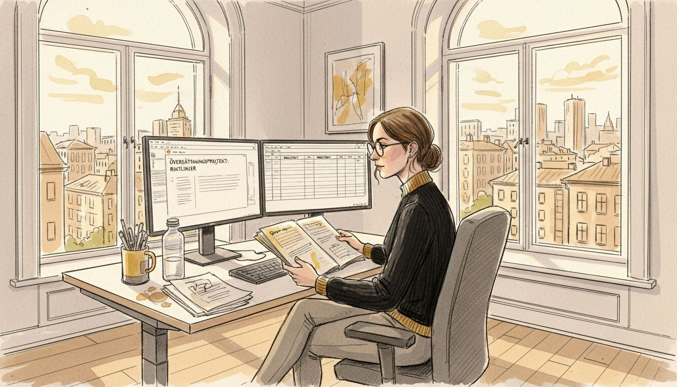 Som översättare spenderar man ofta mycket tid på kontoret, där arbetet mestadels handlar om administrativa uppgifter och att hantera olika dokument.