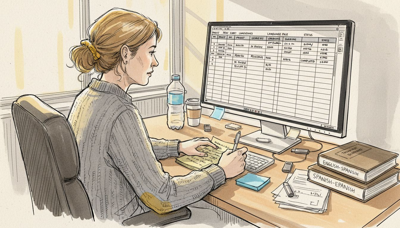 Project manager working on translation accuracy