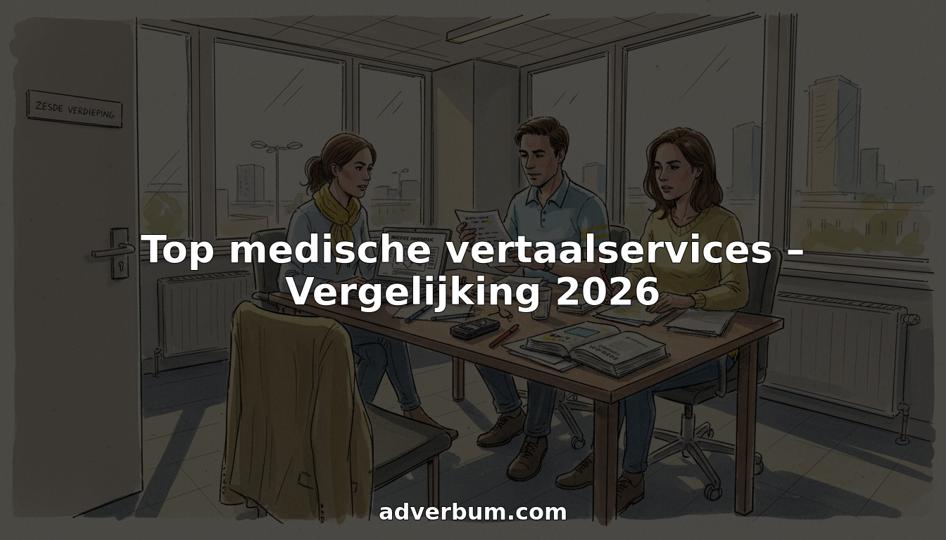 Een team van medisch vertalers werkt samen op kantoor in het ziekenhuis.