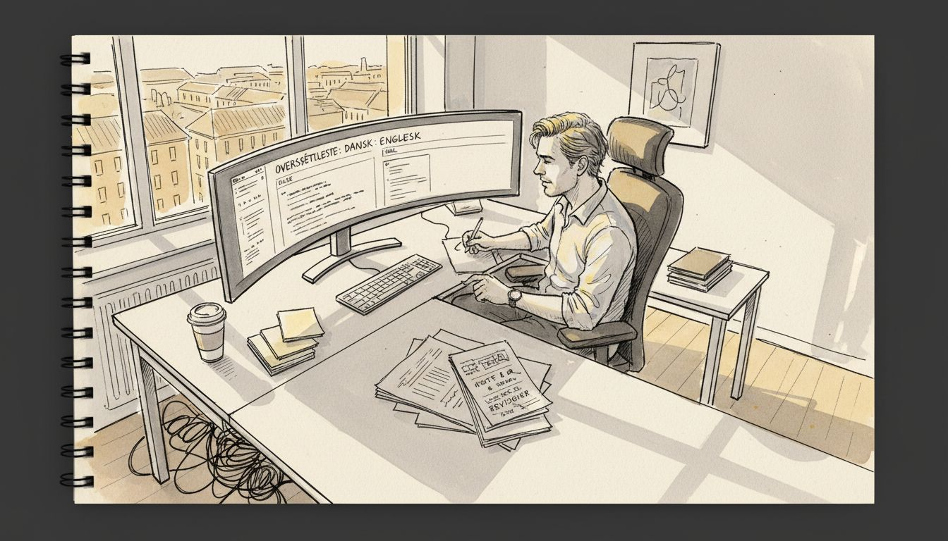 Som sprogspecialist på kontor har jeg ansvar for at oversætte tekster og sikre, at kommunikationen flyder gnidningsfrit på tværs af sprog.