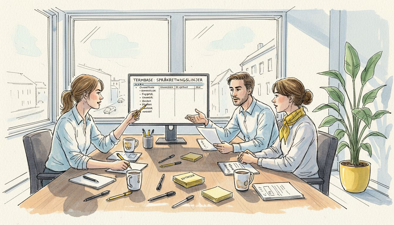 Oversettere som går gjennom terminologilister sammen