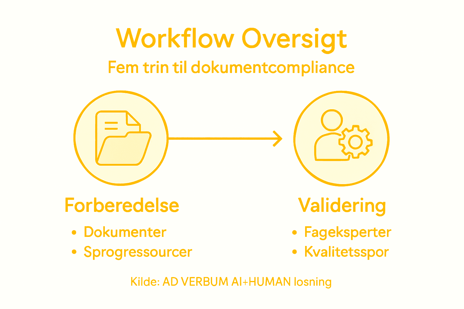 Overskuelig infografik, der viser de enkelte trin i arbejdsgangen samt de vigtigste pointer