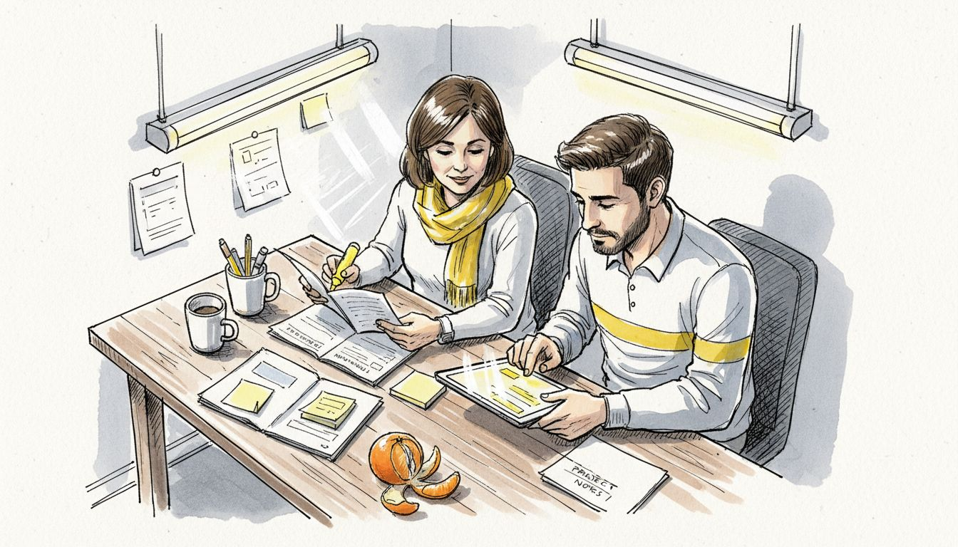 Team reviewing translation technology together