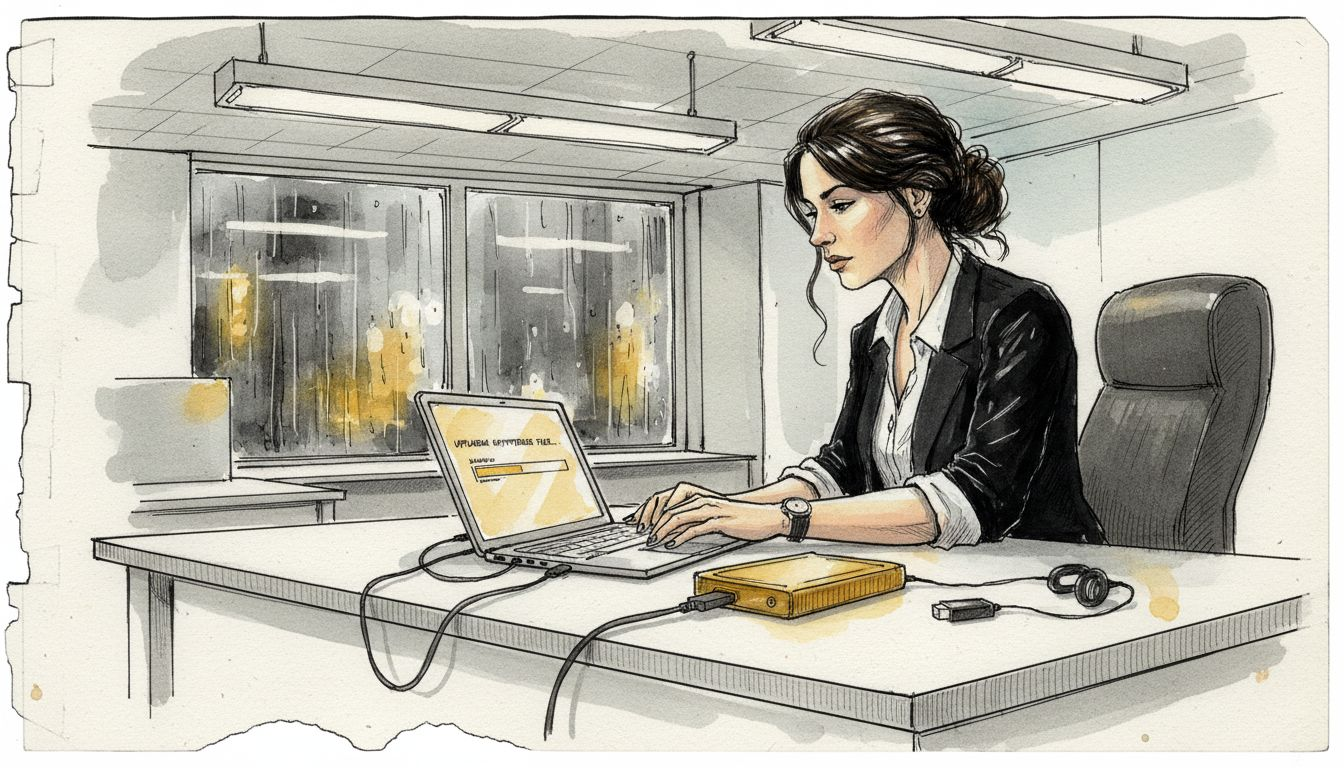 Kvinna laddar upp översättningsfiler på ett säkert sätt