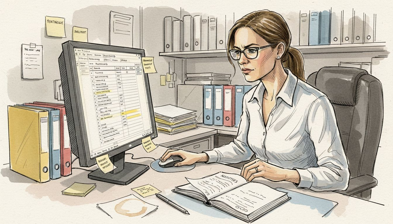 Een taalkundige loopt het vertaalgeheugen na.