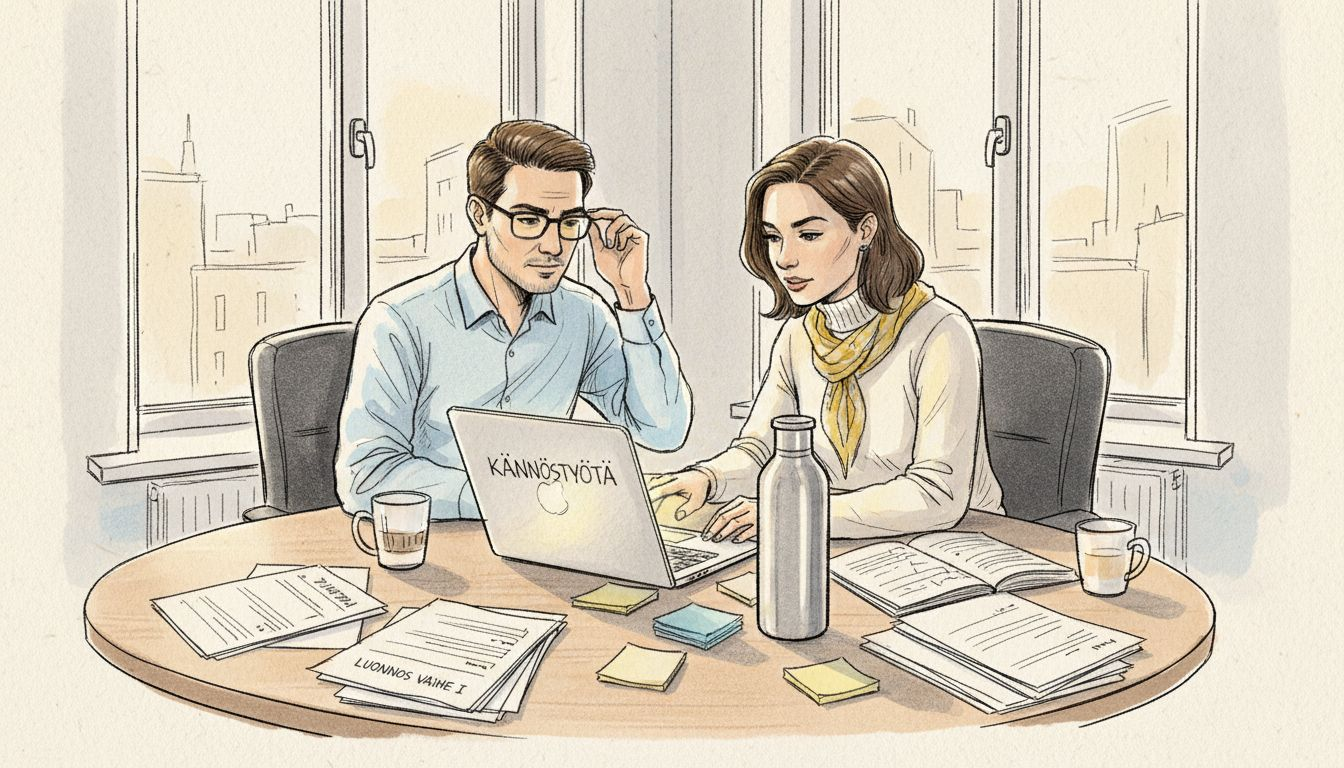 Tiimi arvioi tekoälyn ja ihmiskääntäjien yhteistyössä syntyvää käännösprosessia.