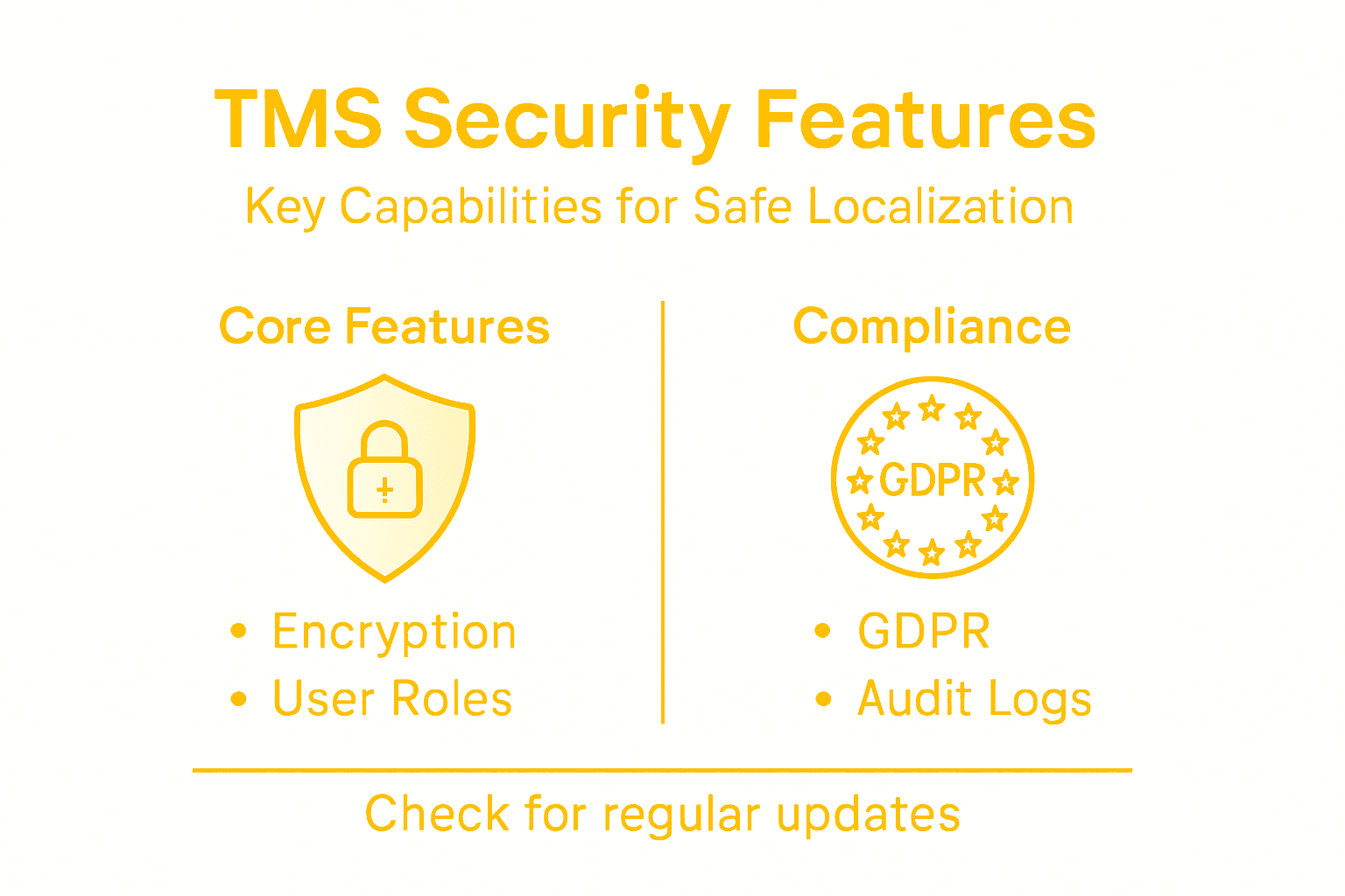 Infographic showing critical TMS security features