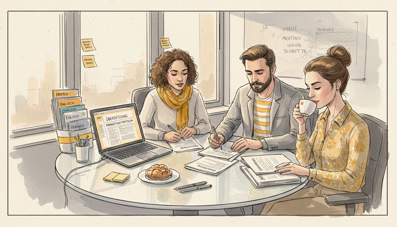 Das Marketing-Team setzt moderne Übersetzungstools ein, um Inhalte effizient für verschiedene Zielmärkte aufzubereiten.