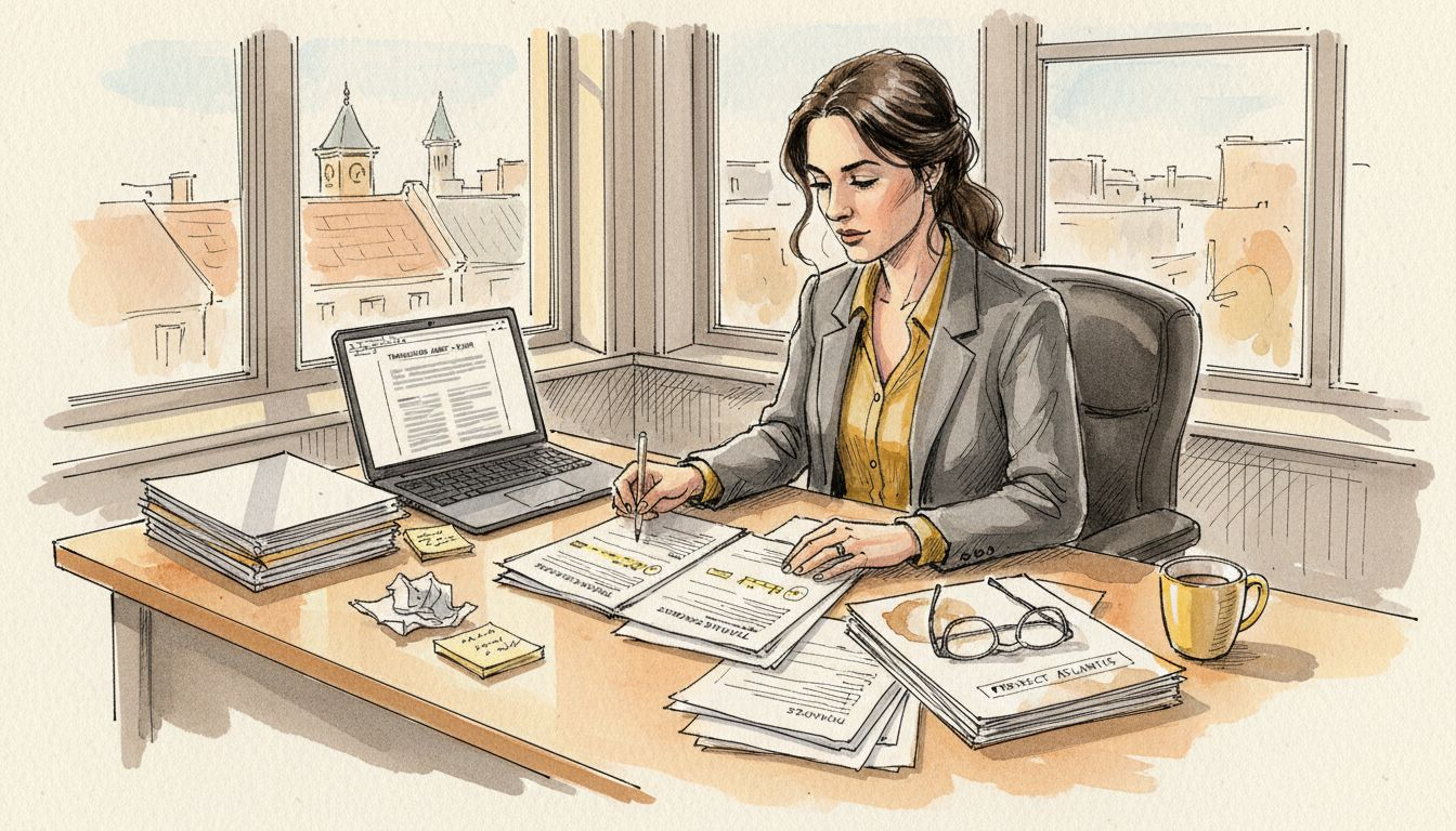 Translation professional reviewing security checklist