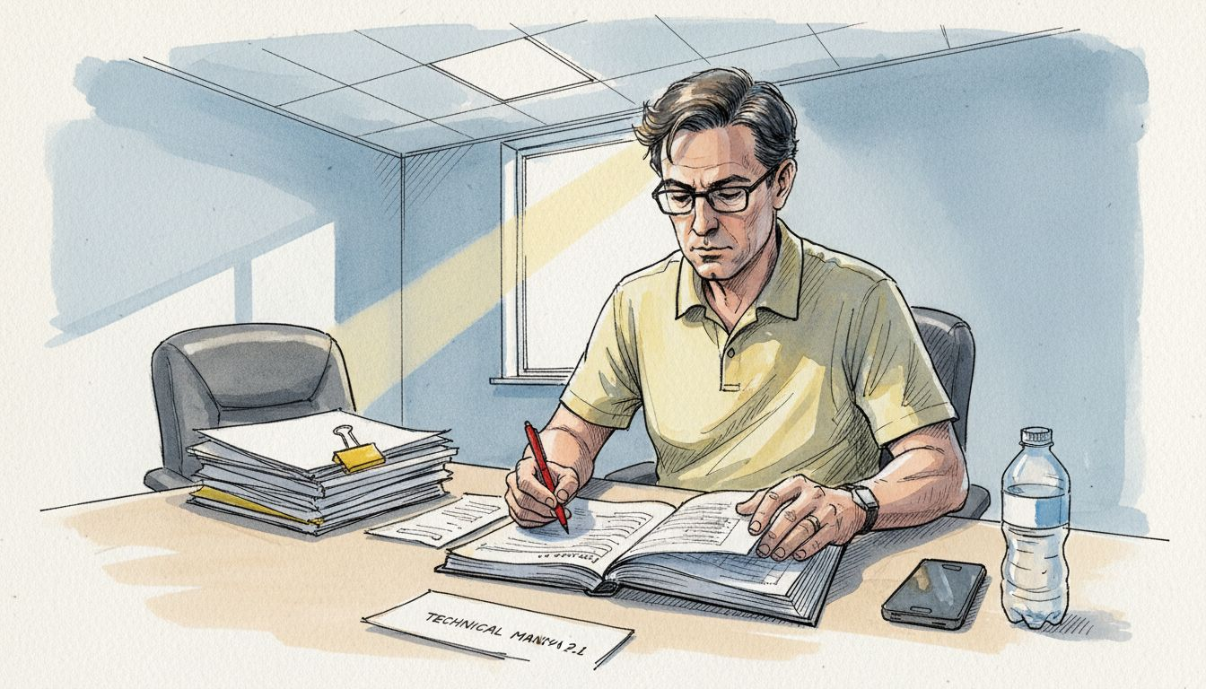 Expert reviewing bilingual glossary and documents