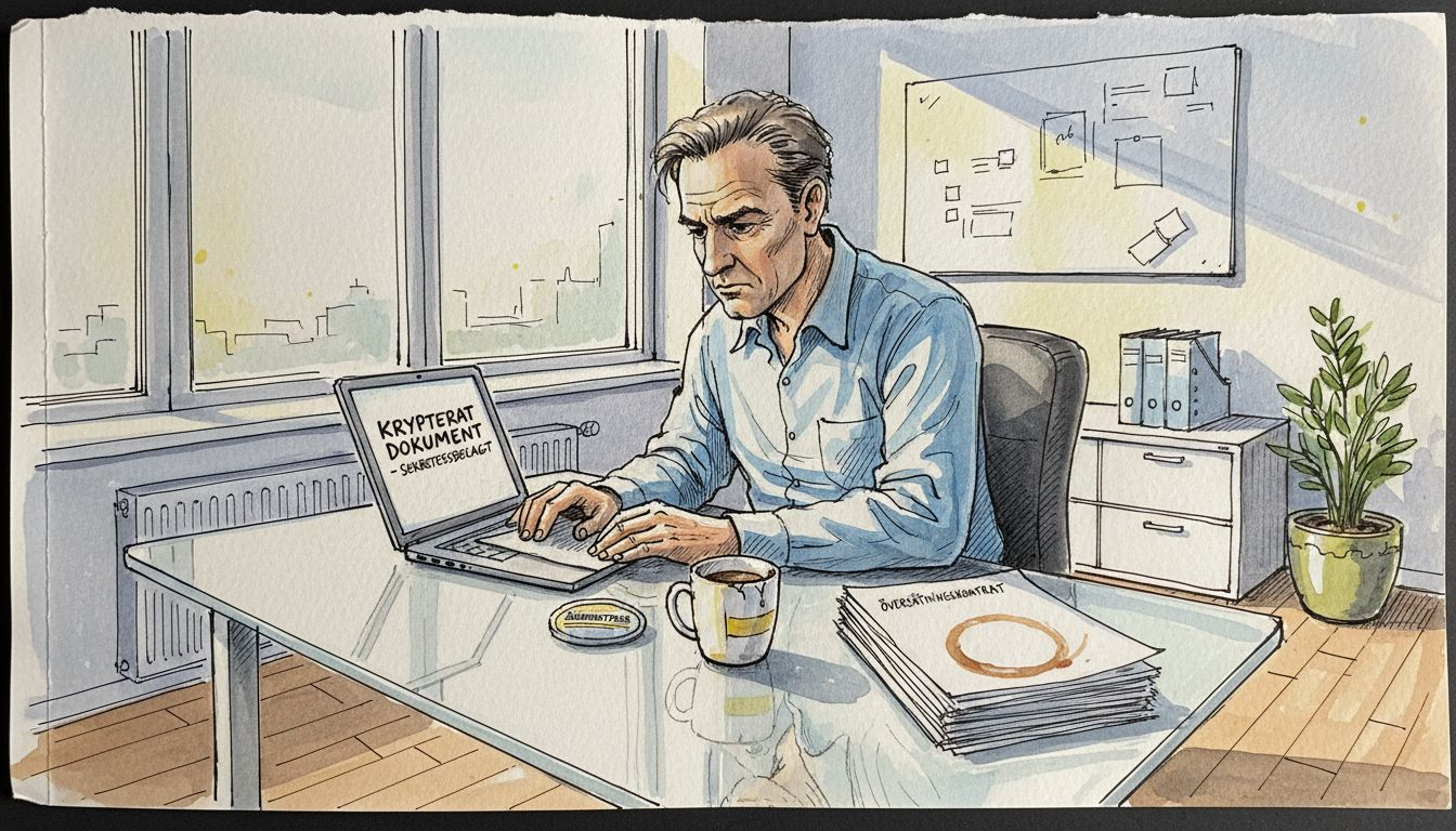 IT-chefen granskar säkra översättningar på kontoret