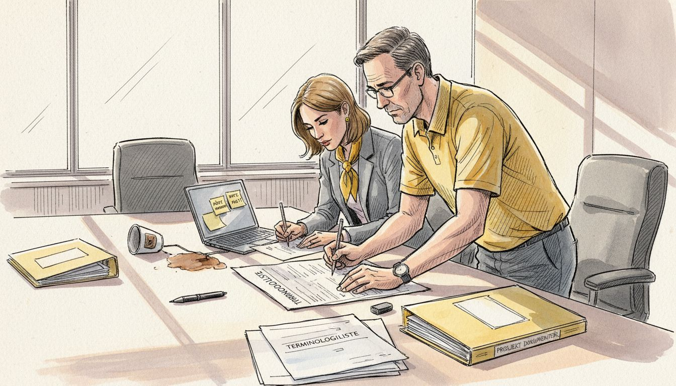 Teamet samler seg for å diskutere hvordan kulturelle nyanser påvirker oversettelsesarbeidet.