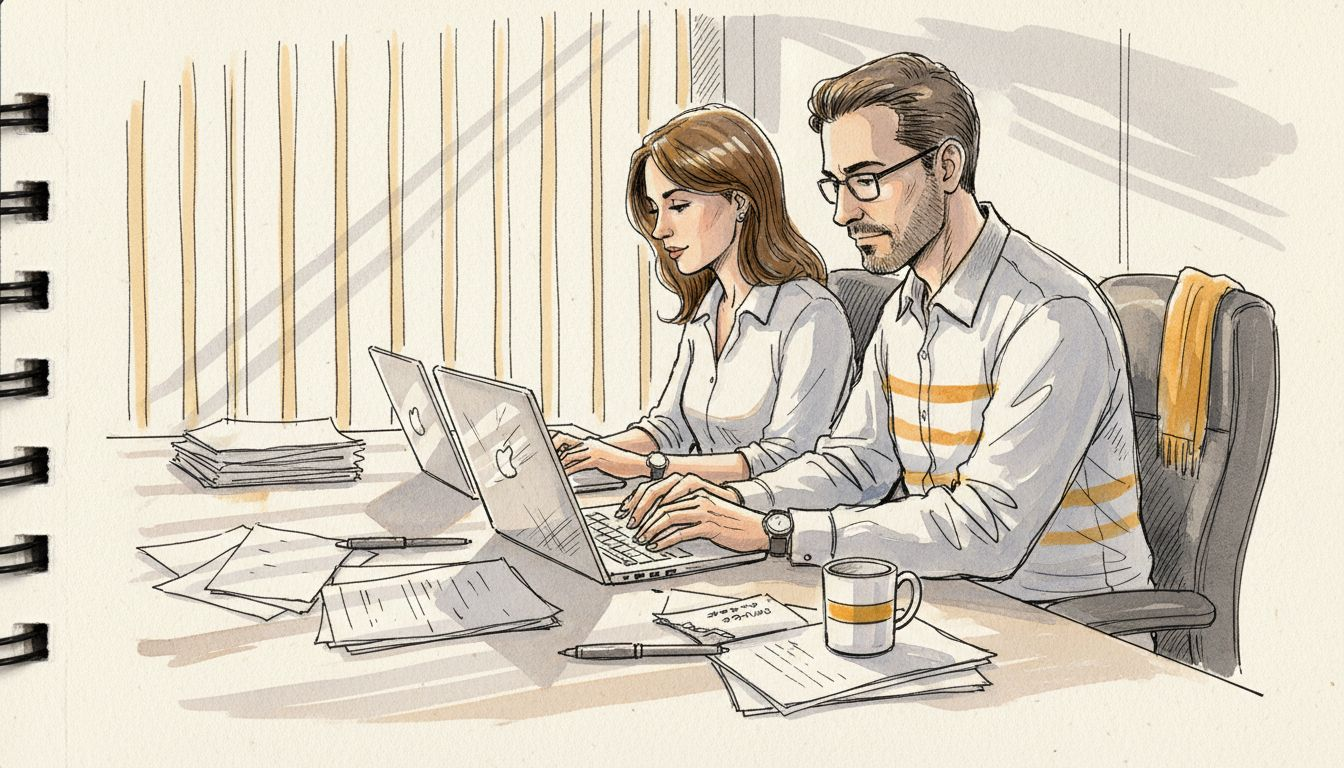 Team collaborating on translation and cybersecurity