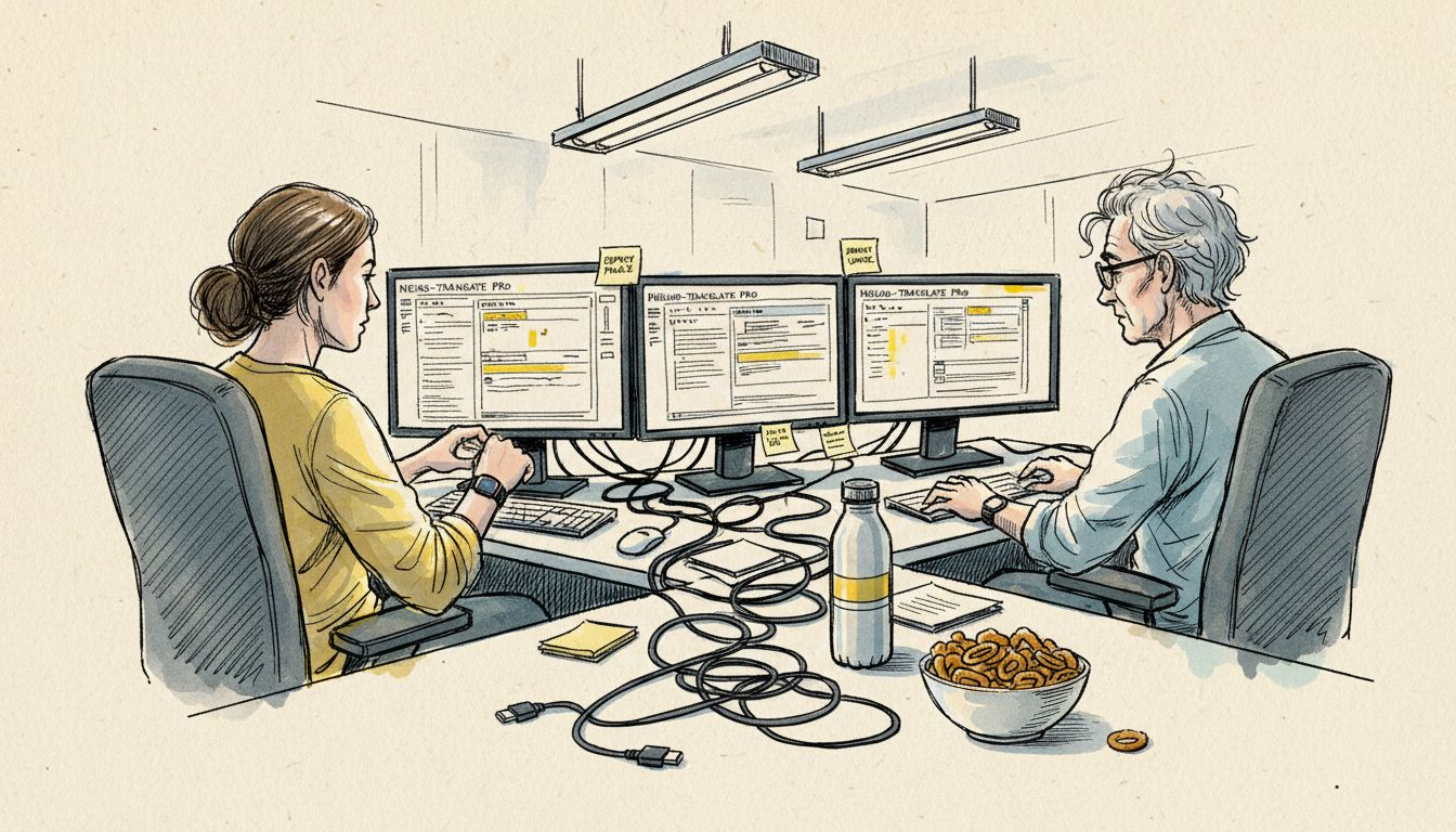 Specialist and linguist at translation review station