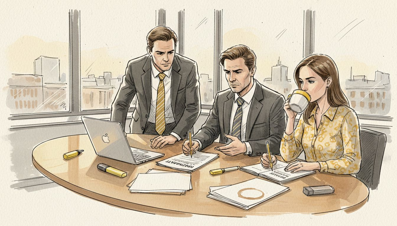 Erfarne fagfolk samles til møte i et lyst hjørnekontor.