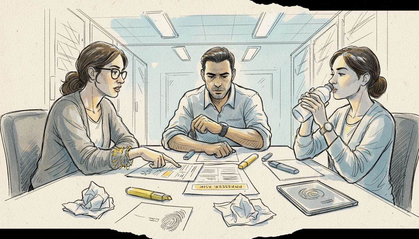 Language specialists reviewing security charts