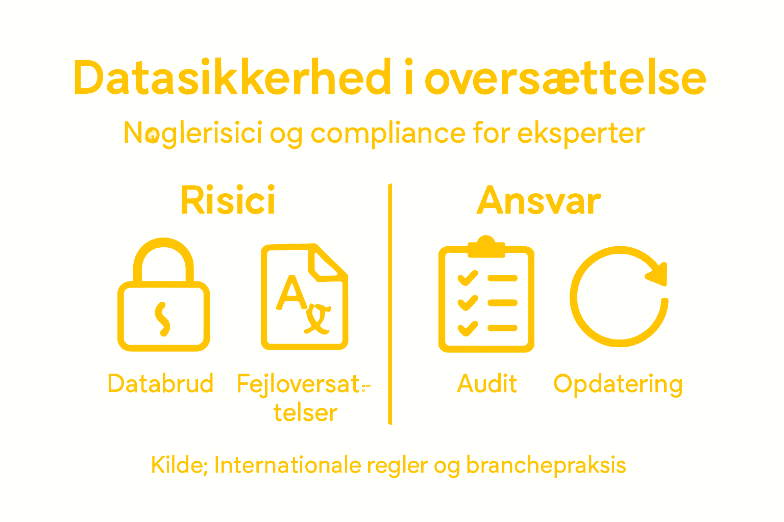 Visuel guide til datasikkerhed og ansvarlighed i oversættelsesarbejdet