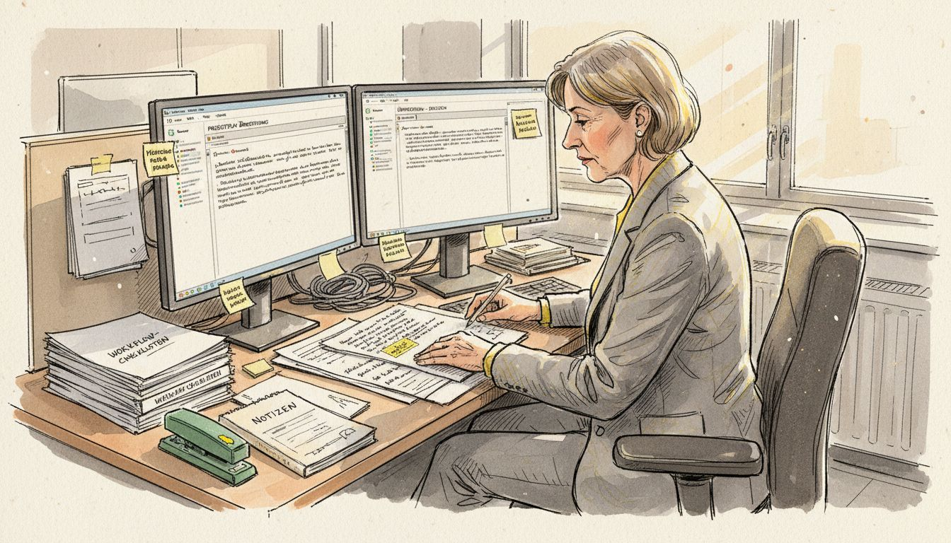 Der Projektleiter überprüft, ob der Übersetzungsprozess richtig eingerichtet ist.