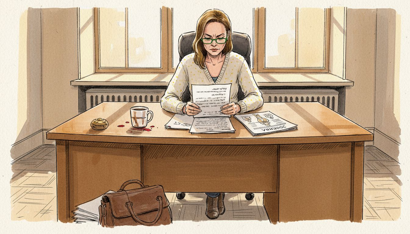 En jurist går igenom avtal och medicinska handlingar för att säkerställa att allt är korrekt och följer gällande regler.