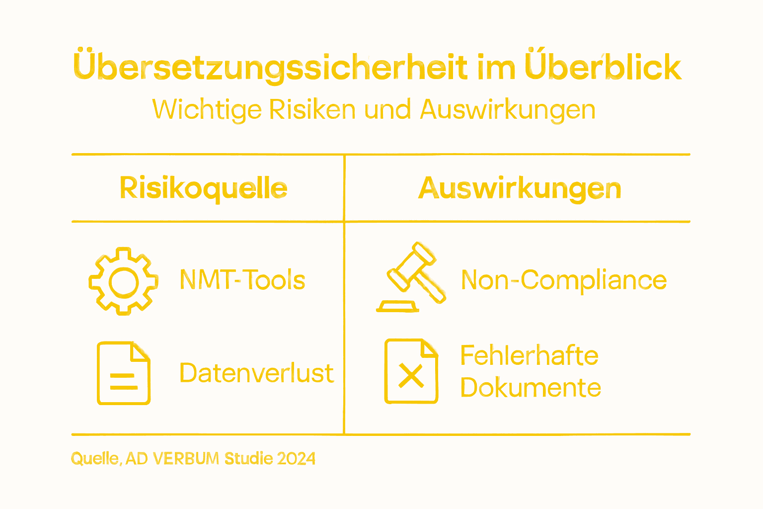 Grafik: Risiken und Folgen mangelnder Übersetzungssicherheit