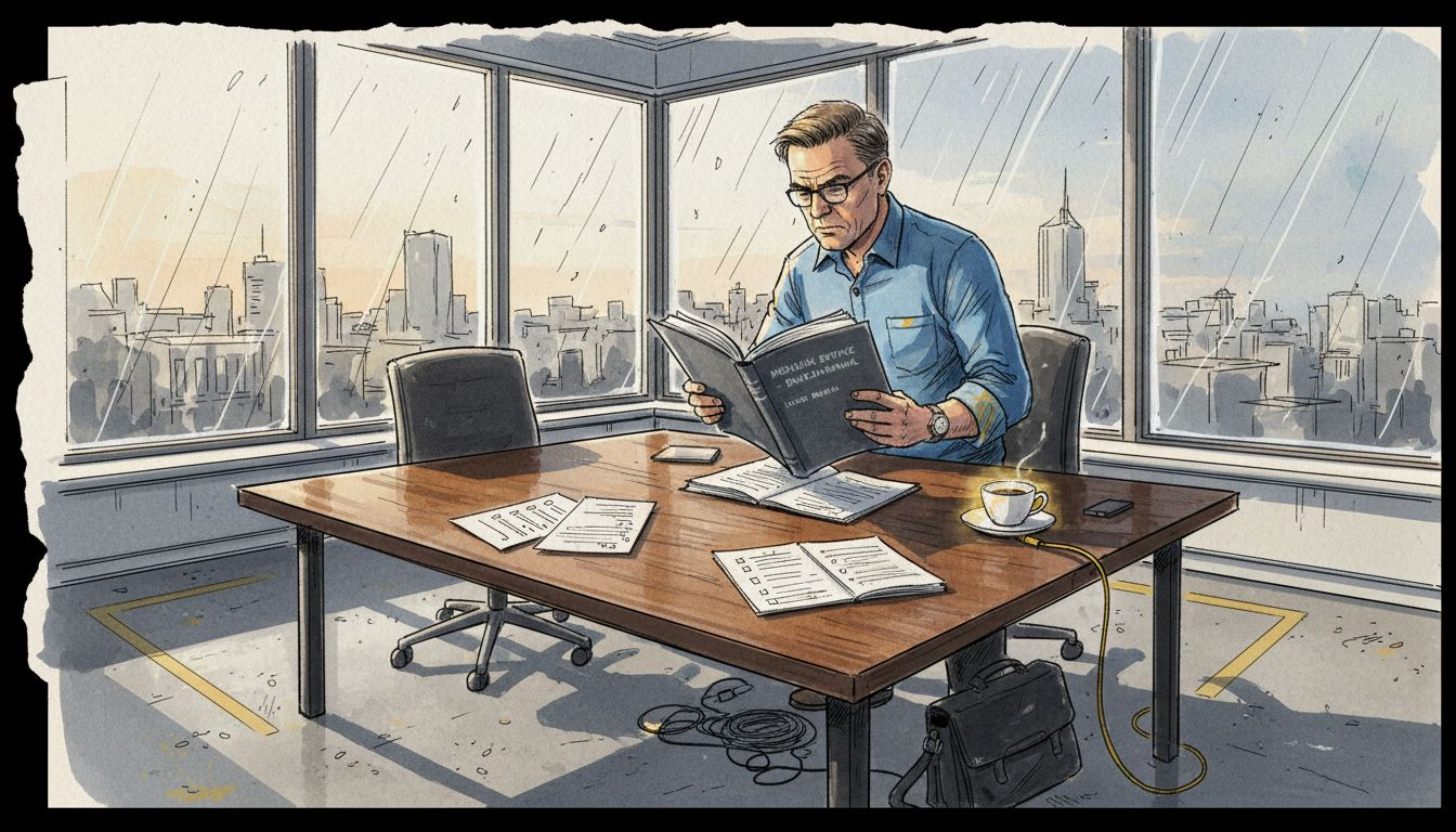 Går igenom den auktoriserade översättningen vid skrivbordet på kontoret